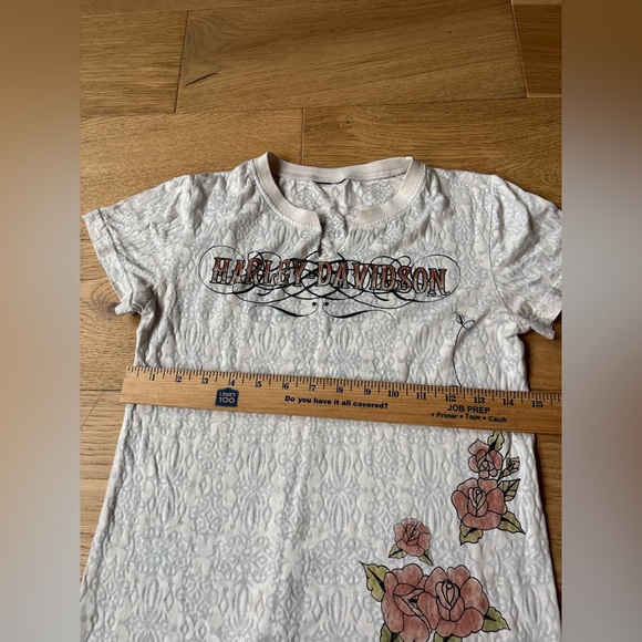 Y2K semi sheer Harley Davidson baby-t womens small - Picture 3 of 5